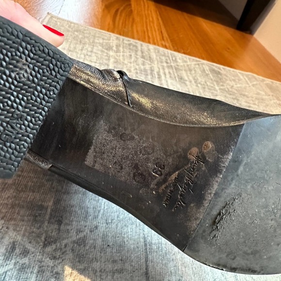 Henry Beguelin Leather Boots Black Silver Cap Toe 39 - Picture 10 of 12